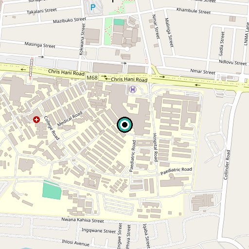 Map showing Bara Square, Chris Hani Road, Diepkloof